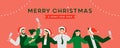 Christmas New Year business people hug banner Royalty Free Stock Photo