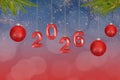 Christmas and New Year card for 2026 Royalty Free Stock Photo