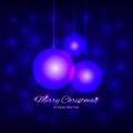 Christmas and New Year card with defocused Christmas balls on a mosaic background Royalty Free Stock Photo