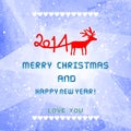 Christmas and New Year 2014 card1 Royalty Free Stock Photo