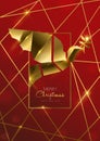 Christmas and New Year card of luxury gold dove