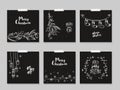 Christmas and New Year cards set. Royalty Free Stock Photo