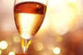 Christmas and New Year celebration with champagne. Glass of champagne Royalty Free Stock Photo