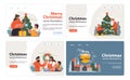 Christmas and new year celebration web banner or landing page set Royalty Free Stock Photo