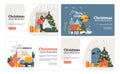 Christmas and new year celebration web banner or landing page set Royalty Free Stock Photo