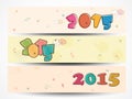 Christmas and New Year 2015 celebration web header or banner. Royalty Free Stock Photo