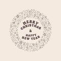 Christmas and new year circle outline banner Royalty Free Stock Photo