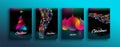 Christmas New Year color holographic neon card set Royalty Free Stock Photo