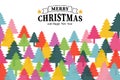 Christmas New Year color xmas tree forest card Royalty Free Stock Photo