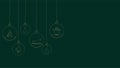 Christmas and New Year composition of hanging balls with christmas tree, snowman, sleigh, star, bell, house. Continuous one line