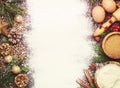 Christmas or New Year composition with ingredients for baking or