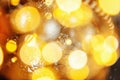 Christmass abstract background in golden tones Royalty Free Stock Photo