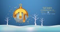 Christmas new year 3d low poly gold melt ornament Royalty Free Stock Photo