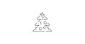 Christmas and New Year decorated tree. Animated outline thin flat design icon
