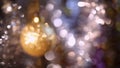 Christmas and New Year Decoration. Abstract Blurred Bokeh Holiday Background. Blinking Garland.