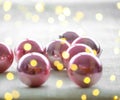 Christmas new year decoration balls baubles with bokeh lights Royalty Free Stock Photo