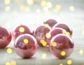 Christmas new year decoration balls baubles with bokeh lights Royalty Free Stock Photo