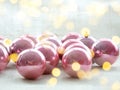 Christmas new year decoration balls baubles with bokeh lights Royalty Free Stock Photo