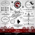 Christmas and New Year decorative set Royalty Free Stock Photo