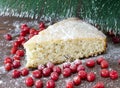 Christmas new year delicious fresh piece of cake Royalty Free Stock Photo