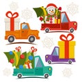 Christmas and New Year delivery vans