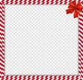 Christmas, new year double candy cane border with striped pattern and bow Royalty Free Stock Photo