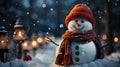 Christmas New Year festive beautiful winter snowman