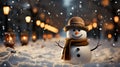 Christmas New Year festive beautiful winter snowman