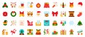 Christmas New year flat xmas icons vector set Royalty Free Stock Photo