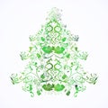 Christmas or new year floral tree Royalty Free Stock Photo