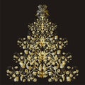 Christmas or new year floral tree Royalty Free Stock Photo
