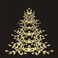 Christmas or new year floral tree Royalty Free Stock Photo