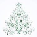 Christmas or new year floral tree Royalty Free Stock Photo