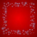 Christmas and New Year frame with snowflakes Royalty Free Stock Photo
