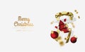 Christmas and New Year gift boxes with gold confetti. Festive Xmas background. Festive Xmas background. Holiday gifts Royalty Free Stock Photo