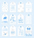 Set of New Year gitf tags