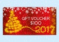 Christmas and New Year gift vouche. Royalty Free Stock Photo