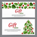 Christmas and New Year Gift Voucher, Discount Coupon Template Vector Illustration Royalty Free Stock Photo