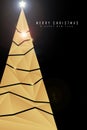 Christmas New Year gold 3d low poly party card set Royalty Free Stock Photo