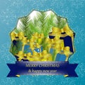 Christmas and new year greeting card with christmas decoration