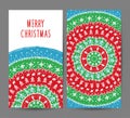 Christmas and New Year greeting cards vector set Royalty Free Stock Photo