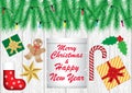 Christmas and new year greetings, vector illustration Royalty Free Stock Photo