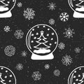Christmas and New Year hand drawn seamless pattern. Royalty Free Stock Photo