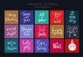 Christmas and New Year Hand drawn vector typography posters set. Conceptual hanwritten festive phrases Royalty Free Stock Photo