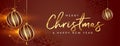 Christmas and new year holiday festival banner in beautiful brown and golden color