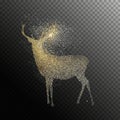 Christmas holiday gold glitter deer transparent background