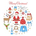 Christmas and New Year holiday icons set Royalty Free Stock Photo