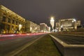 Christmas New Year holidays decoration in Moscow at night, Russia-- Manege Square near the Kremlin Royalty Free Stock Photo