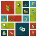 Christmas New Year icon set flat style Royalty Free Stock Photo