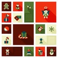 Christmas New Year icon set flat style sweets Royalty Free Stock Photo